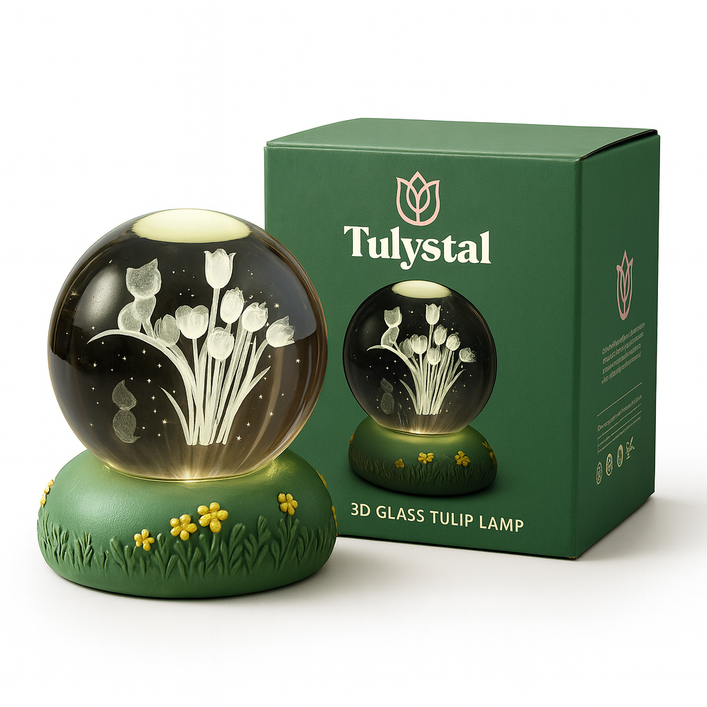 Esfera de Cristal 3D Tulipanes