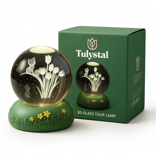Esfera de Cristal 3D Tulipanes